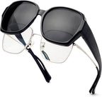 Face Shadow Over Glasses Sunglasses for Women Polarized UV Protection, Fit Over Glasses Sunglasses Lightweight - British D'sire