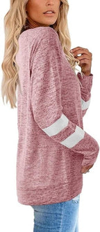Famulily Striped Jumpers for Women UK Baggy Long Sleeve Pullover Sweater Tops S-XXL - British D'sire