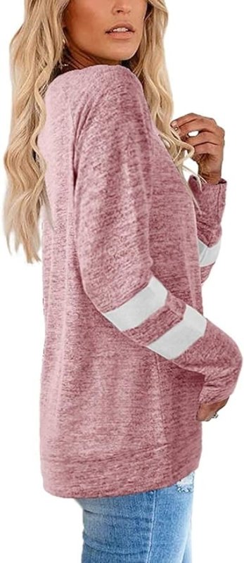 Famulily Striped Jumpers for Women UK Baggy Long Sleeve Pullover Sweater Tops S-XXL - British D'sire