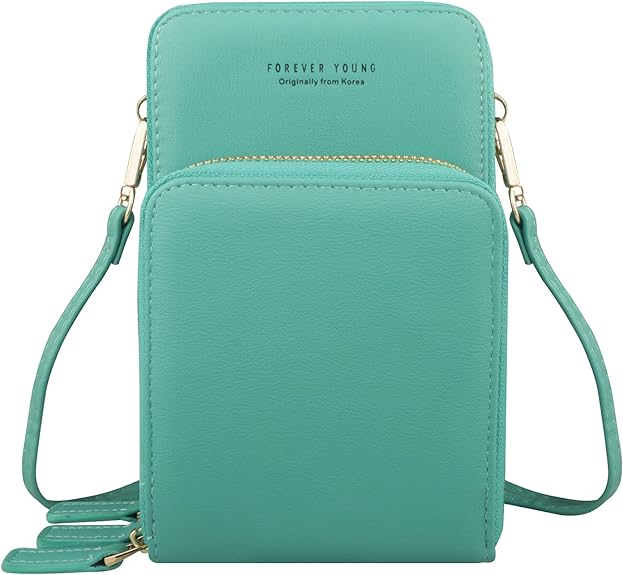 Fangoo Small Crossbody Phone Bag for Women | Ladies Cellphone Crossbody Purse Wallet Handbag | Lightweight PU Leather Multi Compartment Phone Shoulder Bag with Card Slots - Women's Printed Tote Bags - British D'sire
