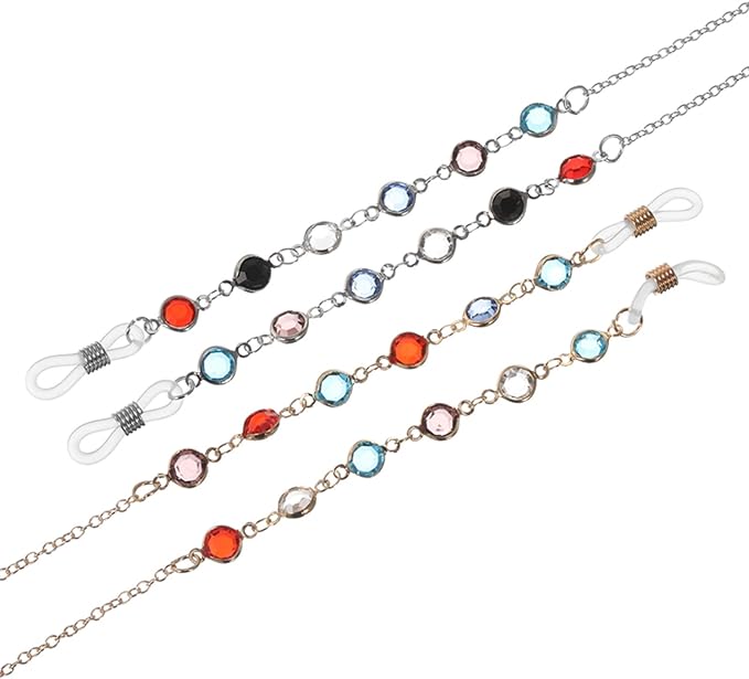 FANTESI 2 Pcs Eyeglasses Chain, Glasses Chain Bead Glasses Strap Spectacle Chain Glasses Cord Sunglasses Strap Lanyard Eyewear Strap for Women Sports - British D'sire