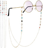 FANTESI 2 Pcs Eyeglasses Chain, Glasses Chain Bead Glasses Strap Spectacle Chain Glasses Cord Sunglasses Strap Lanyard Eyewear Strap for Women Sports - British D'sire