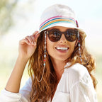 FANTESI 2 Pcs Eyeglasses Chain, Glasses Chain Bead Glasses Strap Spectacle Chain Glasses Cord Sunglasses Strap Lanyard Eyewear Strap for Women Sports - British D'sire