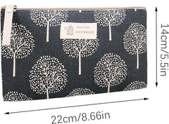 Firtink Canvas Cosmetic Bag, 3 PCS Small Make Up Bag, Printed Makeup Bag Pouch Multifunctional Travel Toiletry Bag with Zipper for Women and Girls Mothers Day Gifts - British D'sire