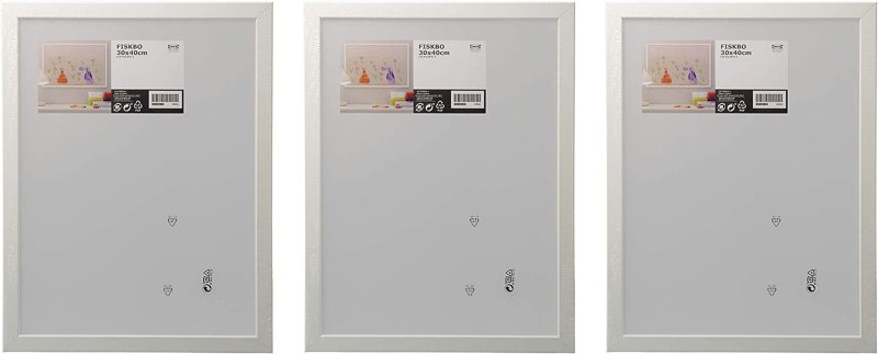 FISKBO Frames, Plastic & Fibreboard, 30X40 Centimetres, White - Set of 3 - Housings & Frames - British D'sire