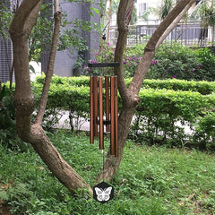FONMY Wind Chimes Outdoor w/Butterfly Sign Memorial Windchimes Great Wind Chime Gifts Soothing Melodic Tones & Bamboo/Aluminum Chime of Garden Home or Yard-31 Length Copper Chimes Hanging Decor. - British D'sire