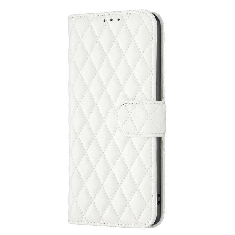 For iPhone 15 Diamond Lattice Wallet Flip Leather Phone Case(White) - 15 Diamond Lattice Wallet Flip Leather Phone Case - British D'sire