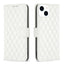 For iPhone 15 Diamond Lattice Wallet Flip Leather Phone Case(White) - 15 Diamond Lattice Wallet Flip Leather Phone Case - British D'sire