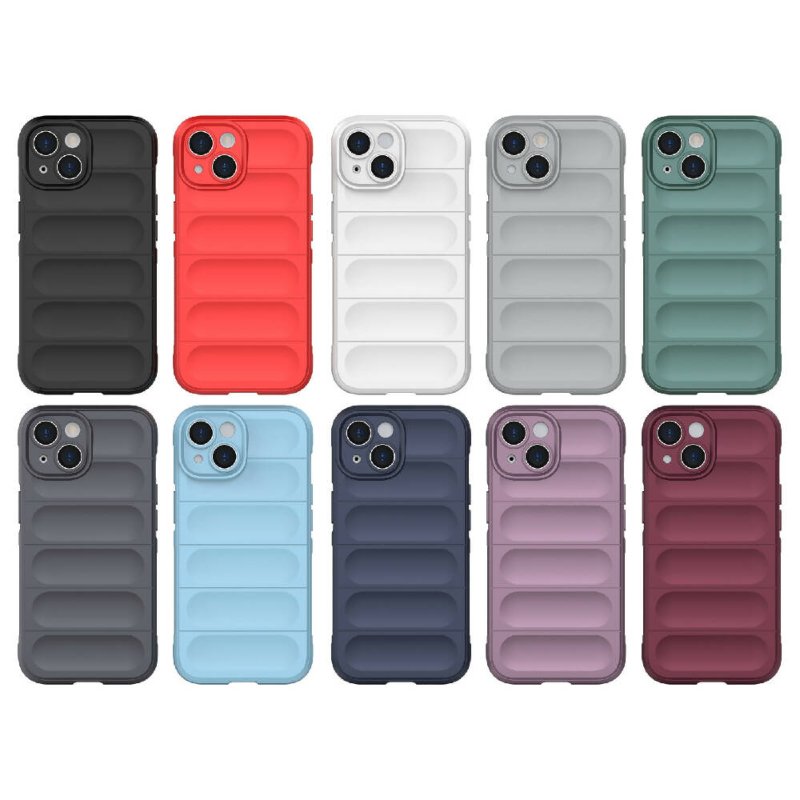 For iPhone 15 Magic Shield TPU + Flannel Phone Case(Wine Red) Secondary image