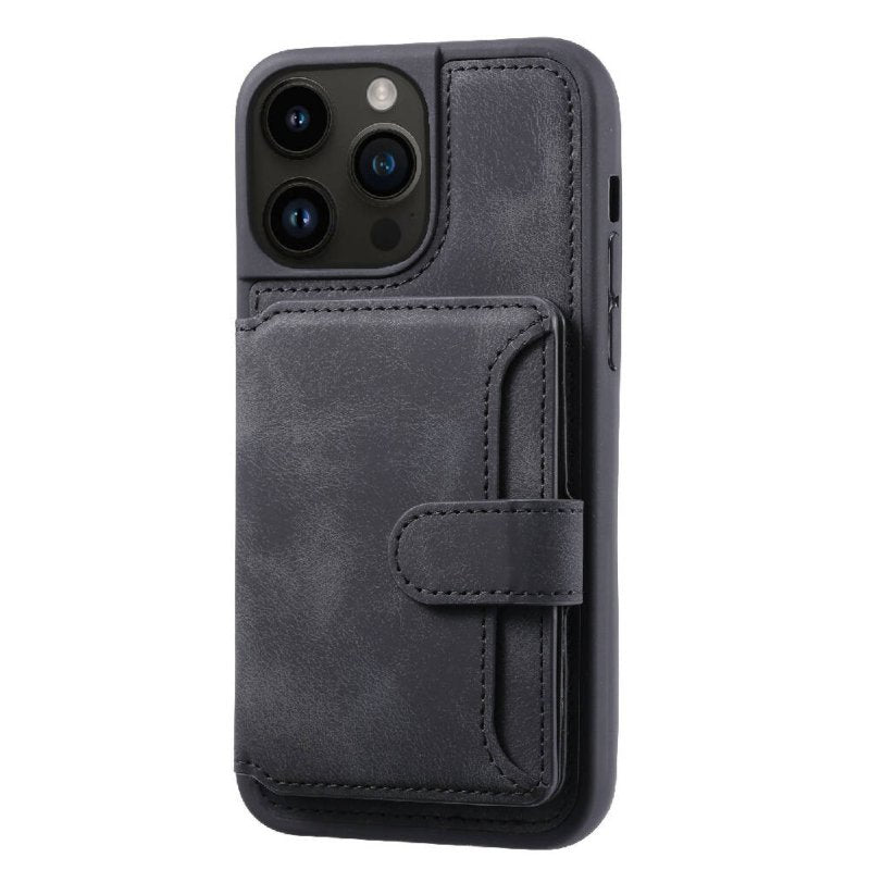 For iPhone 15 Pro Skin Feel Dream RFID Anti-theft PU Card Bag Phone Case(Black) Secondary image