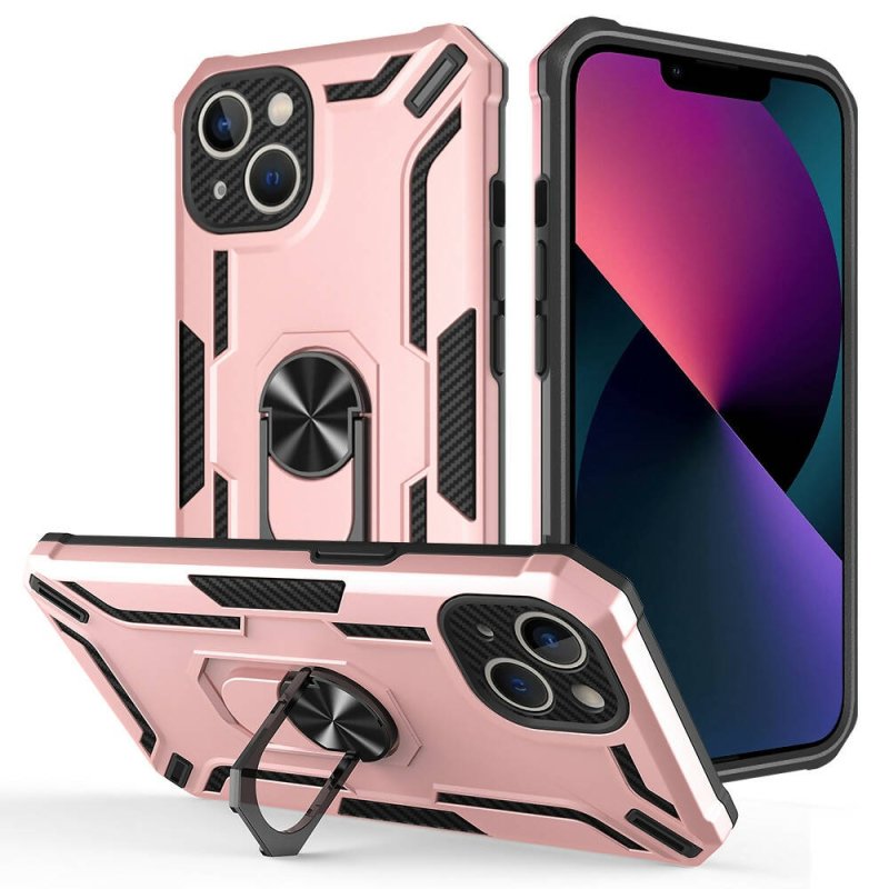 For iPhone 15 Warship Armor 2 in 1 Shockproof Phone Case Rose Gold - iPhone 15 Warship Armor 2 in 1 Shockproof Phone Case - British D'sire Main image