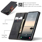 For Samsung Galaxy S23 FE CaseMe 013 Multifunctional Horizontal Flip Leather Phone Case(Black) - Mobile phone case - British D'sire