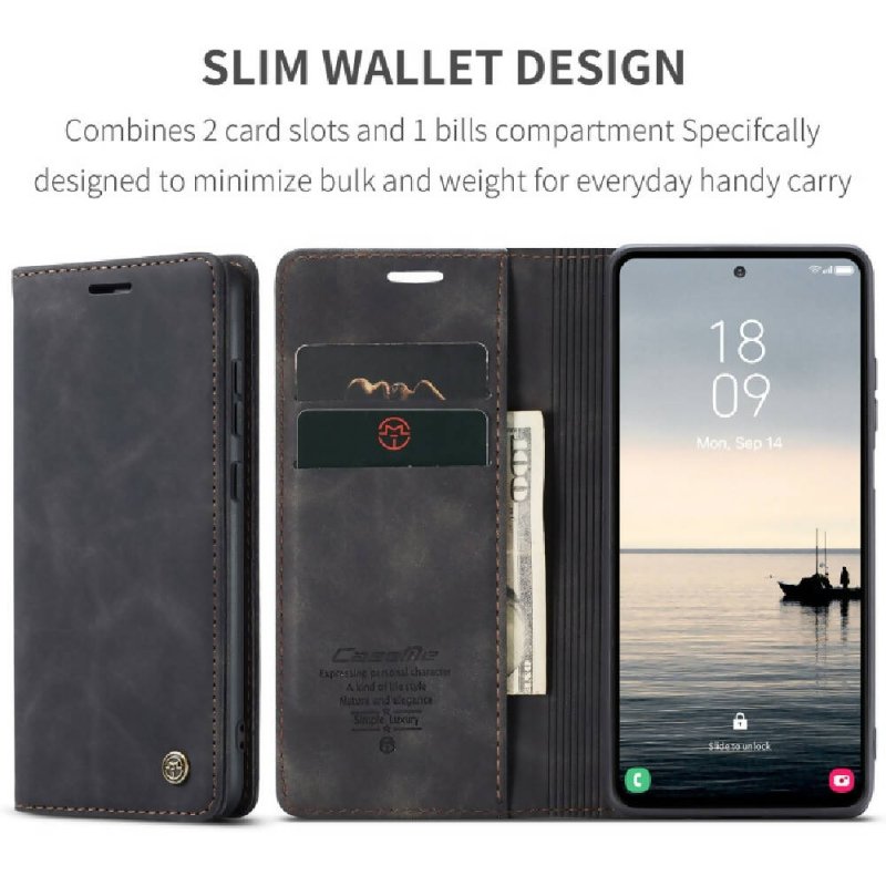 For Samsung Galaxy S23 FE CaseMe 013 Multifunctional Horizontal Flip Leather Phone Case(Black) - Mobile phone case - British D'sire