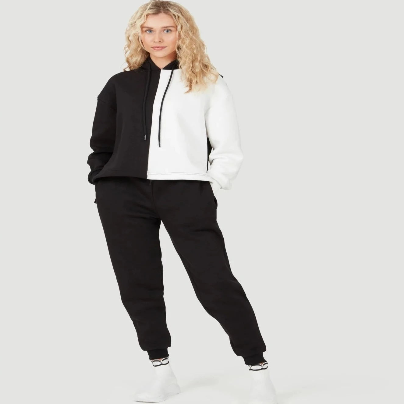 Form & Grace Colourblock Stepped Hem Hoodie - Women's Hoodies & Sweatshirts - British D'sire Main image