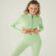 Form & Grace Contrast Zip Front Longsleeve Cropped Jacket Pistachio - Women's Jacket - British D'sire