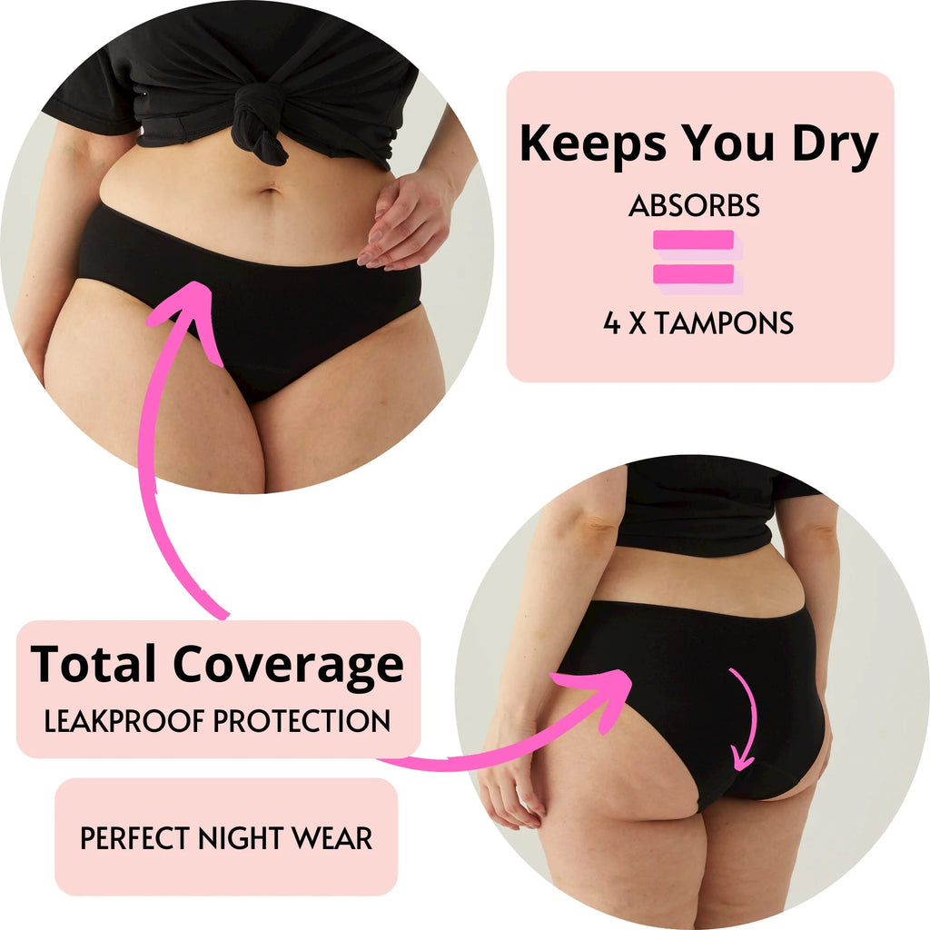 Form & Grace High Waist Full Brief Seamless Period Underwear - Bra & Panties - British D'sire