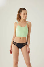 Form & Grace Mid Rise Full Brief With Mesh Contrast Details - Bra & Panties - British D'sire