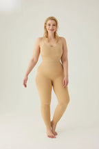 Form & Grace Seamless Leggings With Wide Waistband Latte - Gym Leggings - British D'sire