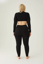 Form & Grace Seamless Ribbed Leggings With Contrast Zip Black - Gym Leggings - British D'sire