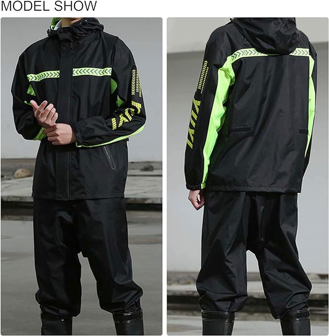 Freiesoldaten Men's Outdoor Waterproof Raincoat Motorcycle Cycling Rain Suits with Hood - British D'sire