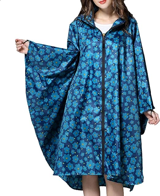 Freiesoldaten Women Waterproof Rain Poncho Stylish Reusable Lightweight Outdoor Raincoats Rain Jacket with Hood - British D'sire