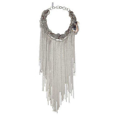 Fringes Statement Necklace with Agate Stone. - Necklaces - British D'sire
