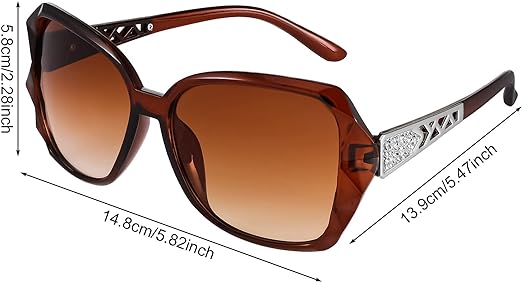 FRIUSATE 3 Pcs Women Large Sunglasses Vintage Fashion Ladies Sunglasses UV400 Oversized Sun Glasses Eyewear Secondary image