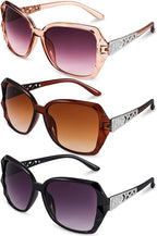FRIUSATE 3 Pcs Women Large Sunglasses Vintage Fashion Ladies Sunglasses UV400 Oversized Sun Glasses Eyewear - Women's Sunglasses - British D'sire