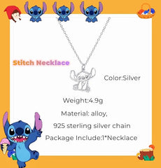 GAUEIOUR Stitch Necklace,Collarbone Chain Cute Girl Pendant, Fashionable Stitch Cartoon Cute Couple Necklace Personalized Hip-Hop Pendant Sweater Chain - British D'sire