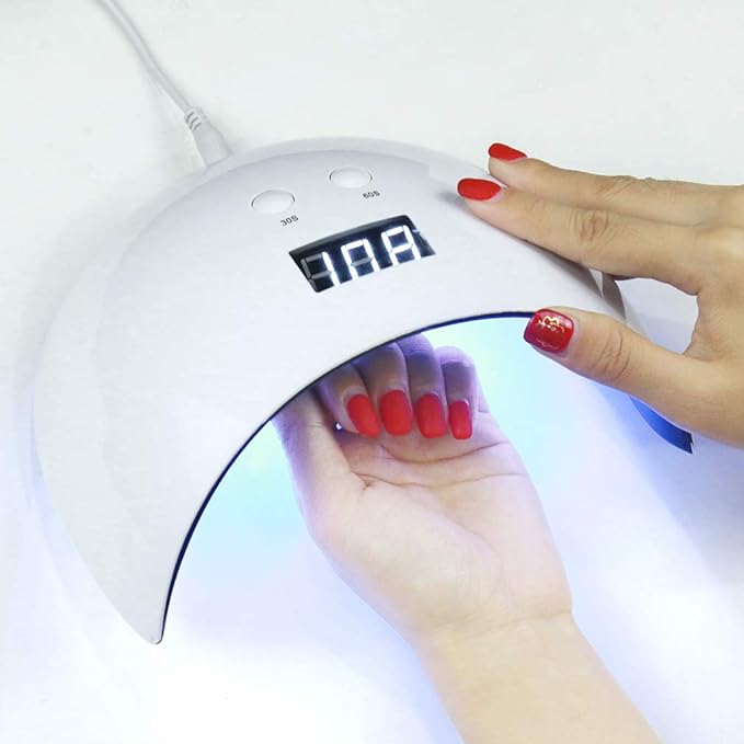 Gel Nail Polish HNM 6 Gel Nail Starter Kit with 24W LED Curing Lamp Base and Top Coat UV LED Soak Off Nail Polish Remover Wrap Manicure Tools Gift Set - British D'sire Main image