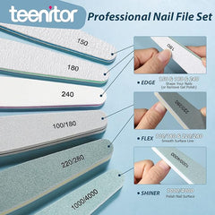 Gel Nail Polish Remover Kit, Teenitor Nail File and Buffer Set with Nail Remover Wraps Cuticle Nippers Cuticle Pusher Cuticle Peeler Toenail Lifter, Soak off Nail Clip Set for Toe Manicure, Black - British D'sire
