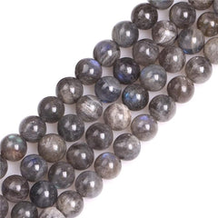 GEM-Inside Natural 8mm Labradorite Round Gemstone Semi Precious Loose Beads for Jewellery Making 15'' - British D'sire