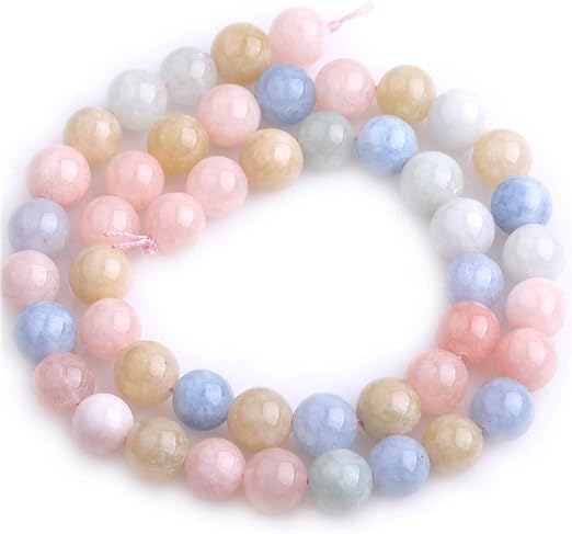 GEM-Inside Natural 8mm Multicolor Jade Round Gemstone Semi Precious Loose Beads for Jewellery Making 15'' - Jewellery Accessories - British D'sire Main image