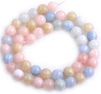 GEM-Inside Natural 8mm Multicolor Jade Round Gemstone Semi Precious Loose Beads for Jewellery Making 15'' - Jewellery Accessories - British D'sire