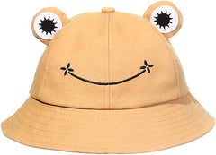genenic Frog Bucket Hat for Men & Women,Cotton Vacation Fishing Cap Sun Hat Cartoon Cap - Womens Headwear - British D'sire