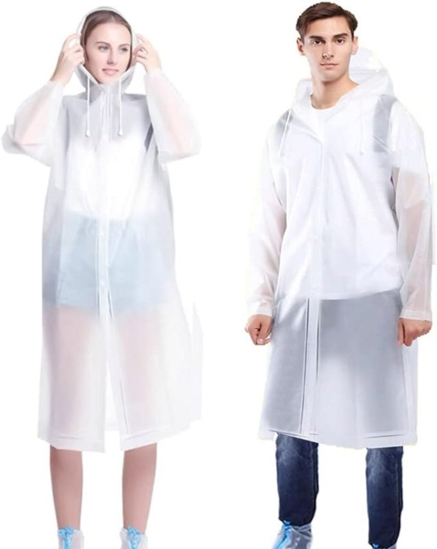 Gerhannery Portable Reusable Raincoat,2Pcs Waterproof Rain Poncho Travel Rain Jacket for Men and Women, Lightweight Rain Poncho Adult, Sports Rain coat Hooded for Festivals Cycling Outdoors Secondary image