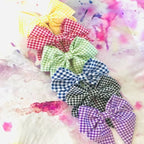 Gingham Clip Hair Bows - Kids Headwear - British D'sire