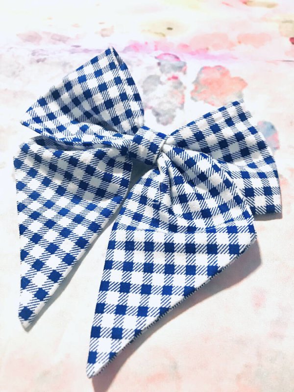 Gingham Clip Hair Bows - Kids Headwear - British D'sire