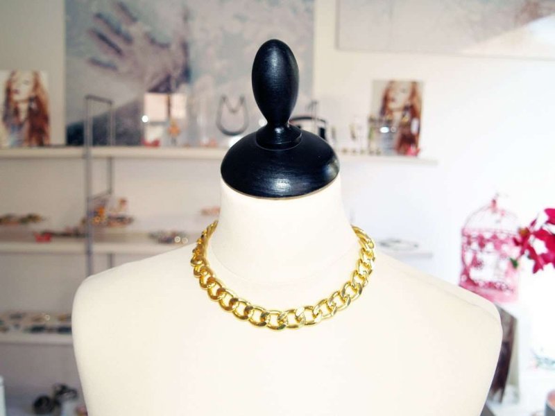 Gold chain choker with charms - Necklace - British D'sire