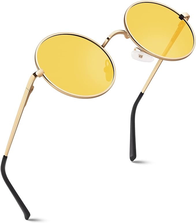 GQUEEN Retro Round Circle Polarised Sunglasses Mens Womens UV400 Protection,MEZ1 - British D'sire