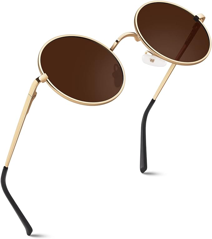 GQUEEN Retro Round Circle Polarised Sunglasses Mens Womens UV400 Protection,MEZ1 - British D'sire