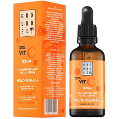 Grounded Beauty Vitamin C And Hyaluronic Acid Anti-ageing Serum (50ml) - Face Care - British D'sire