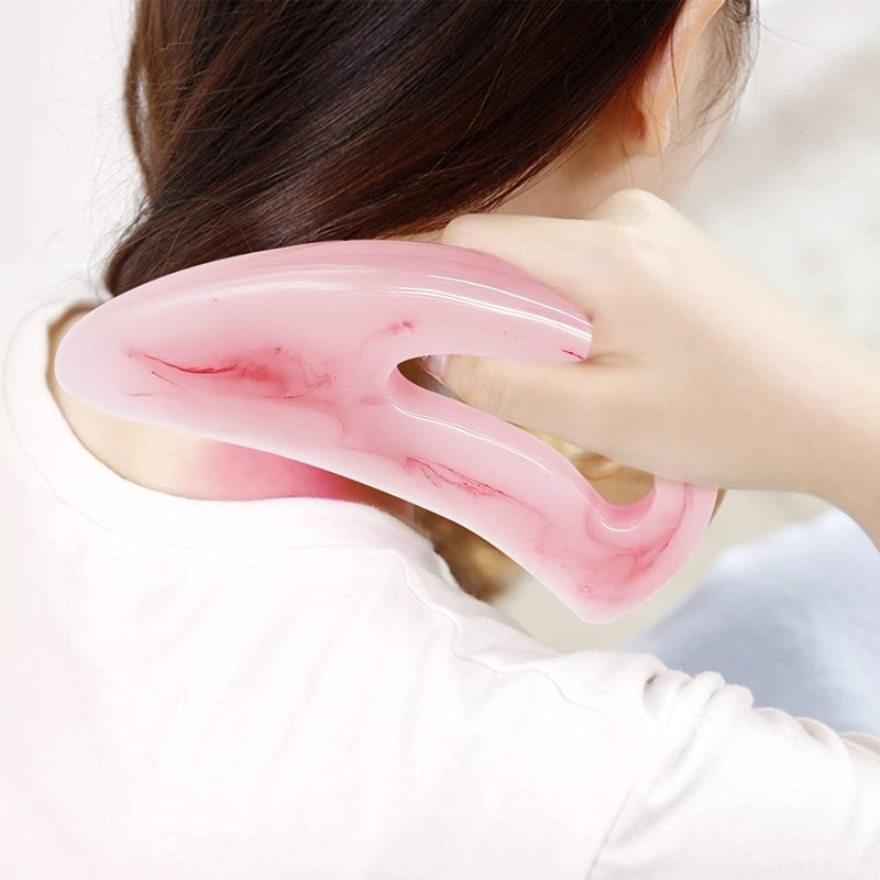 Gua Sha Massage Tool,Resin Large Lymphatic Drainage Massager Guasha Scraping Tool Body Sculpting anti Cellulite Tools with Handle for Women Men Back Neck Leg Face - Skin Care Kits & Combos - British D'sire