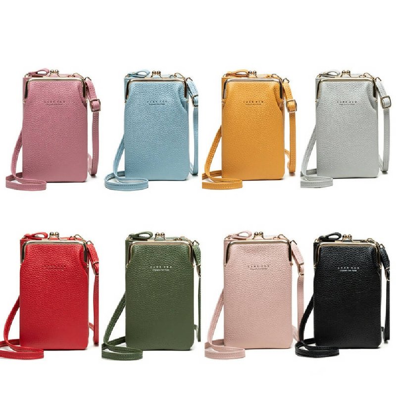 H2107 Ladies Mobile Phone Bag Shoulder Messenger Bag Pebbled Zipper Wallet(Pink) - Mobile Phone Bag - British D'sire