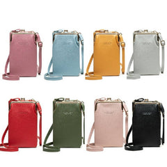 H2107 Ladies Mobile Phone Bag Shoulder Messenger Bag Pebbled Zipper Wallet(Pink) - Mobile Phone Bag - British D'sire