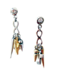 Handmade dangle and drop earrings with Swarovski crystals and cross, infinity charms. Boho chic earrings, Boho chic jewelry. - Earrings - British D'sire