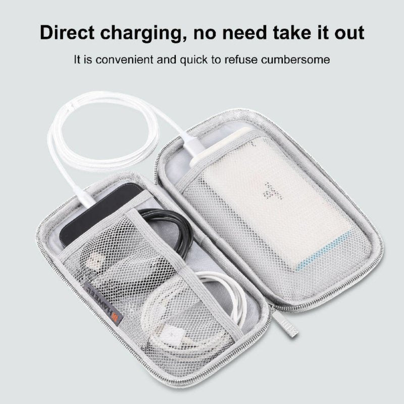 HAWEEL Electronic Organizer Storage Bag for Cellphones, Power Bank, Cables, Mouse, Earphones Grey - Organizer Storage Bag for Cellphones - British D'sire