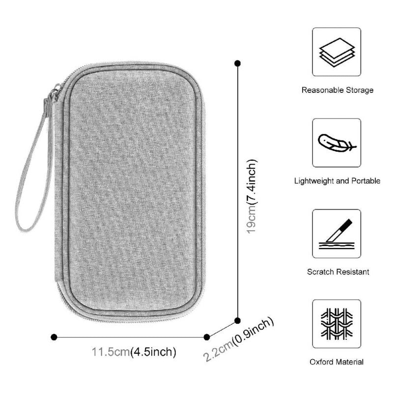 HAWEEL Electronic Organizer Storage Bag for Cellphones, Power Bank, Cables, Mouse, Earphones Grey - Organizer Storage Bag for Cellphones - British D'sire