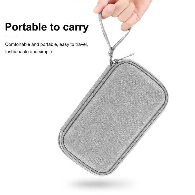 HAWEEL Electronic Organizer Storage Bag for Cellphones, Power Bank, Cables, Mouse, Earphones Grey - Organizer Storage Bag for Cellphones - British D'sire