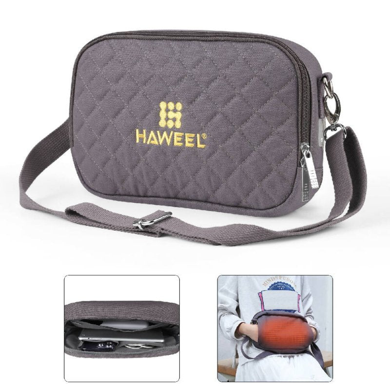 HAWEEL Messenger Shoulder Small Bag Digital Tablet Phone Warmer Storage Bag with Hand Warmer(Grey) - Warmer Storage Bag - British D'sire Main image